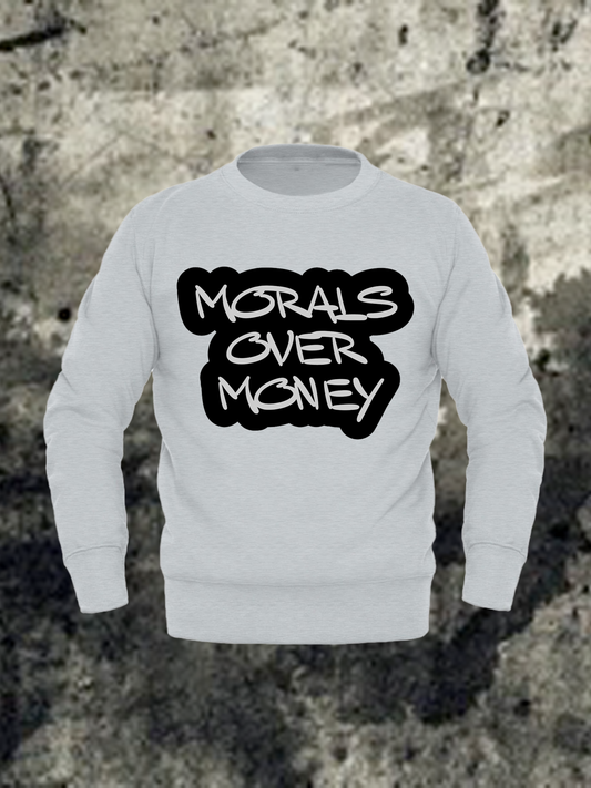 BB "Morals Over Money" Premium-bubble Sweatshirt - Unisex